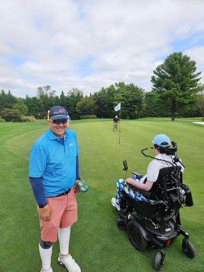 Albee Shanefelter, Josh Basile, Andrew on green