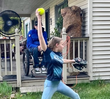 Heather Krill's daughter playing softball