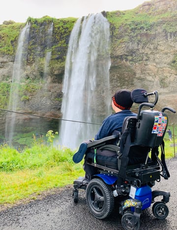 Iceland 1 Cory Lee by Waterfall in Iceland