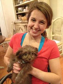 Kristin holding puppy