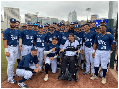 Dr. Rex Marco with the Rice University Baseball team
