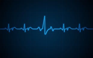 Emergency ekg monitoring. Blue glowing neon heart pulse. Heart beat. Electrocardiogram stock illustration