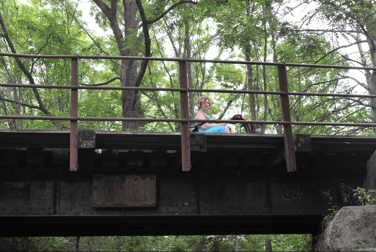 Kieran on bridge