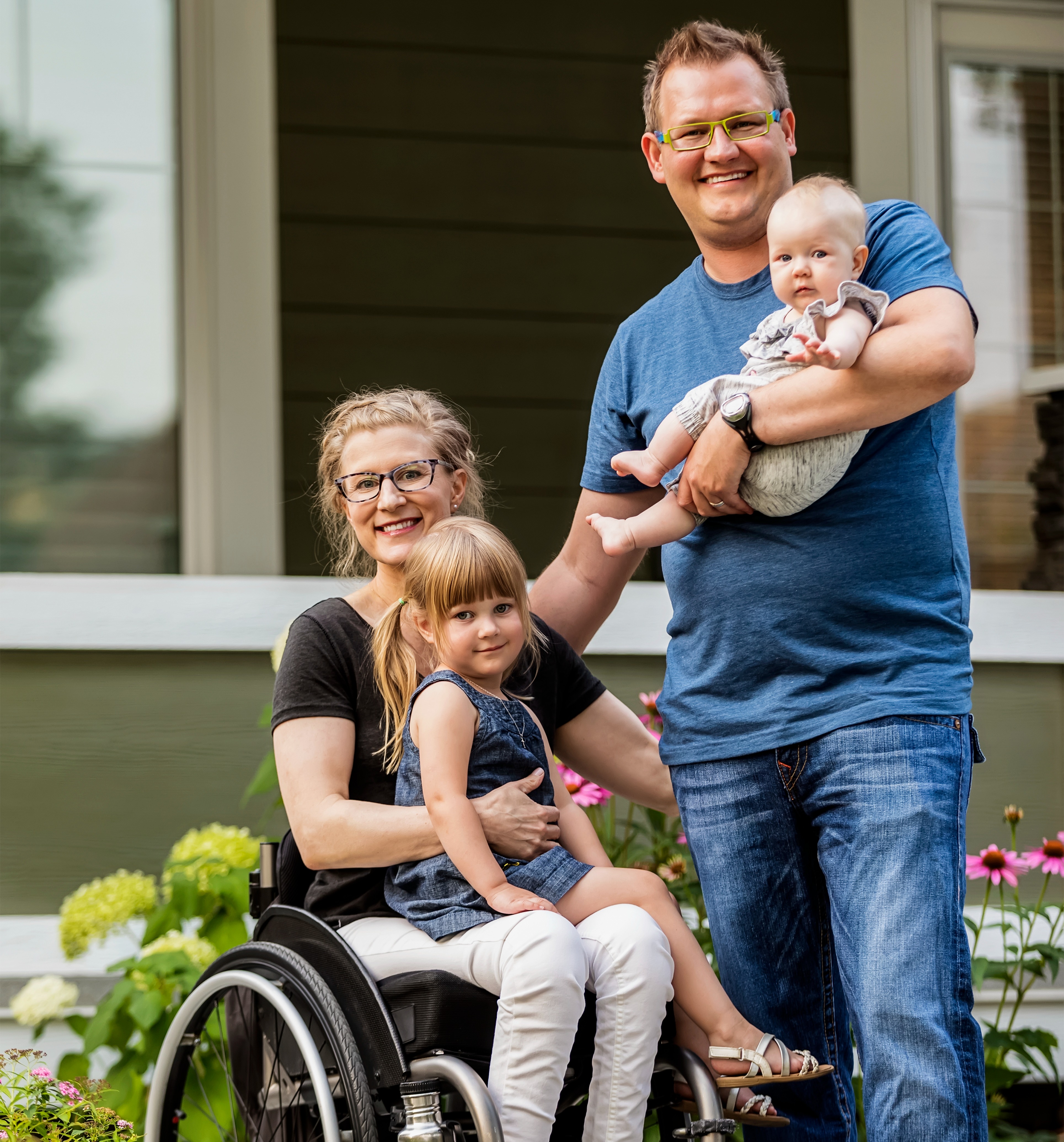 family with small children and mother in wheelchair