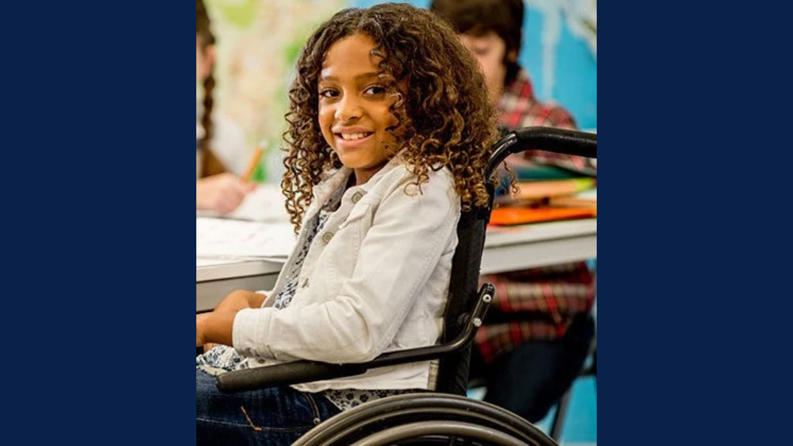 girl child sitting in wheelchair