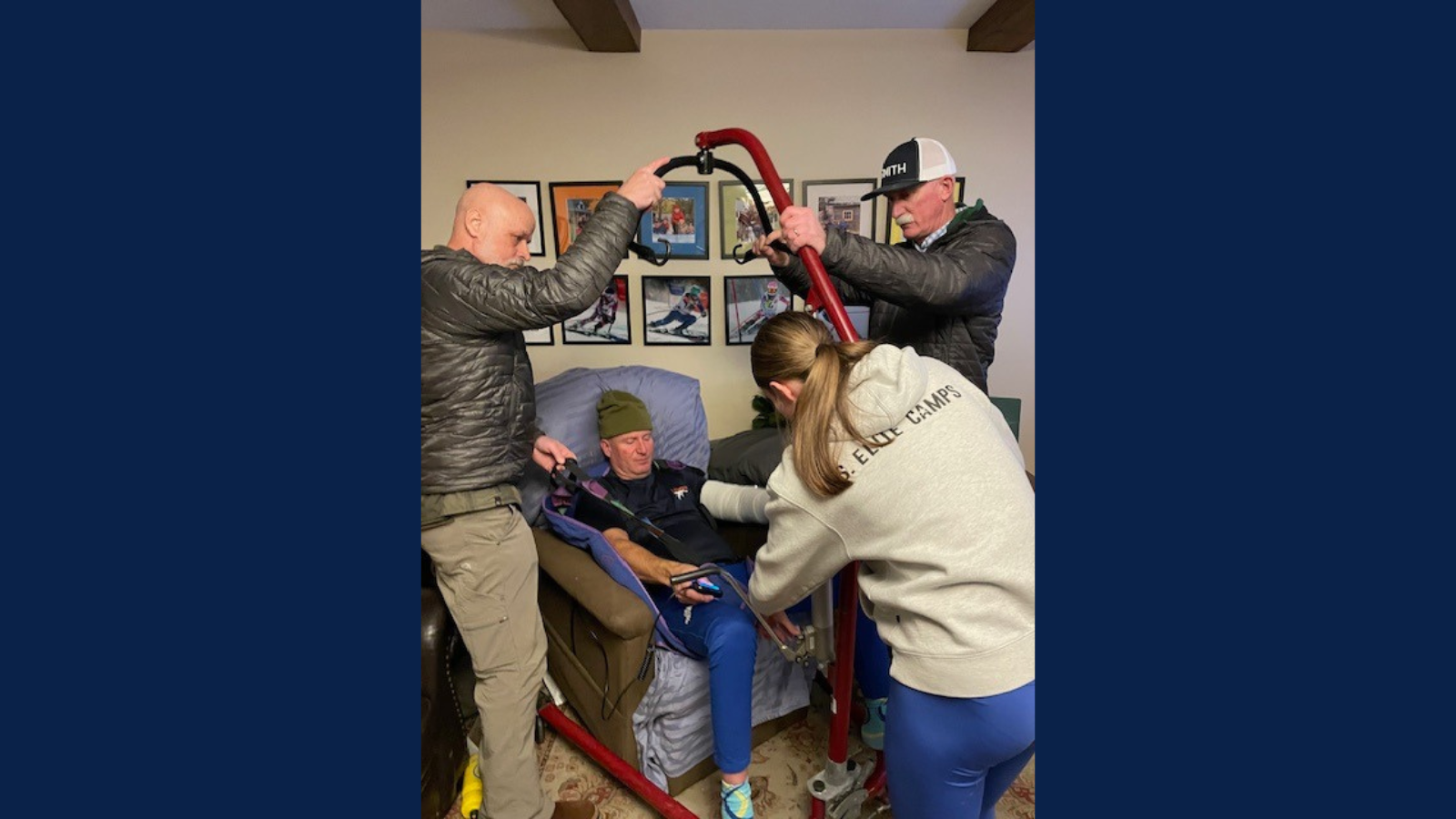 Geoff and others with lift