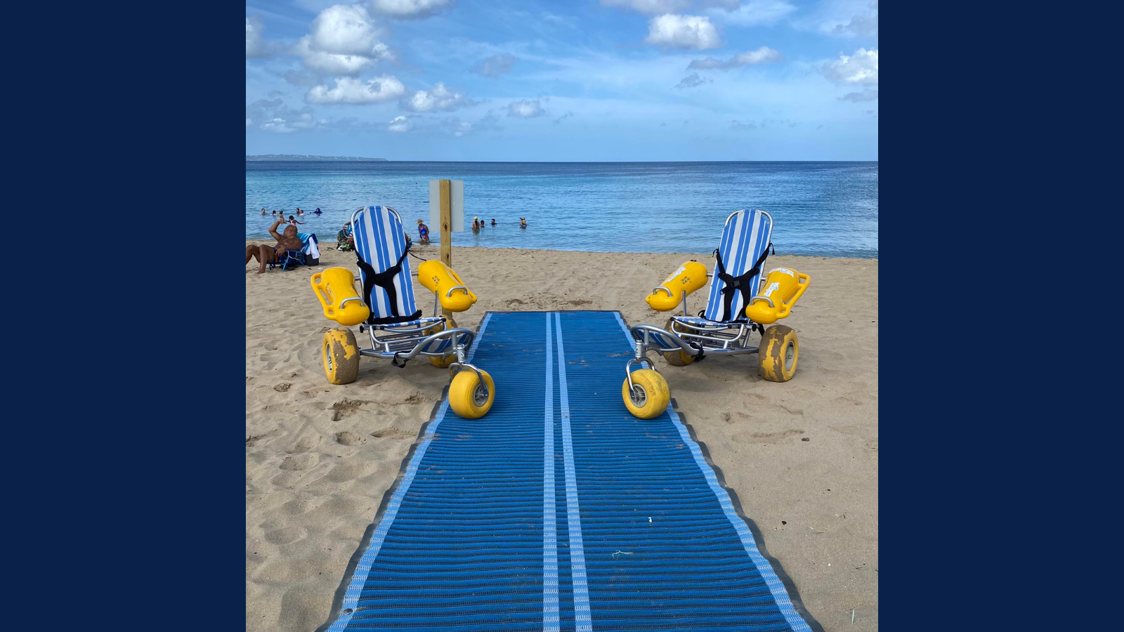 beach chairs and beach mat