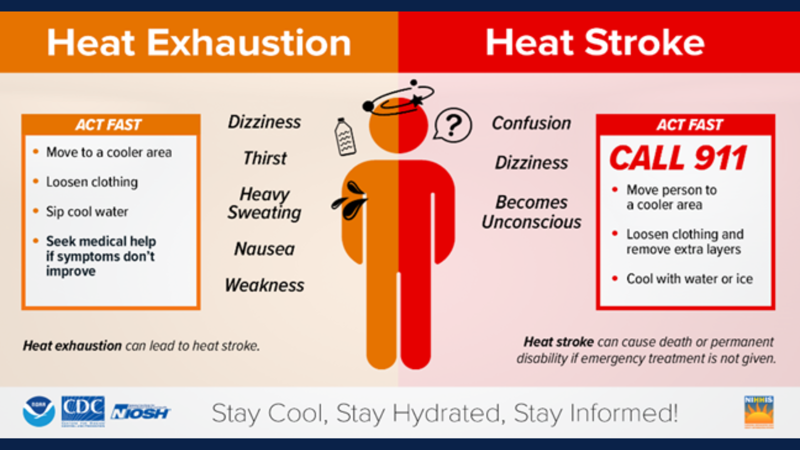 Heat Exhaustion/Stroke Graphic