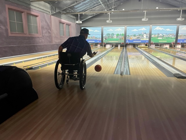 Geoff Krill Bowling in wheelchair
