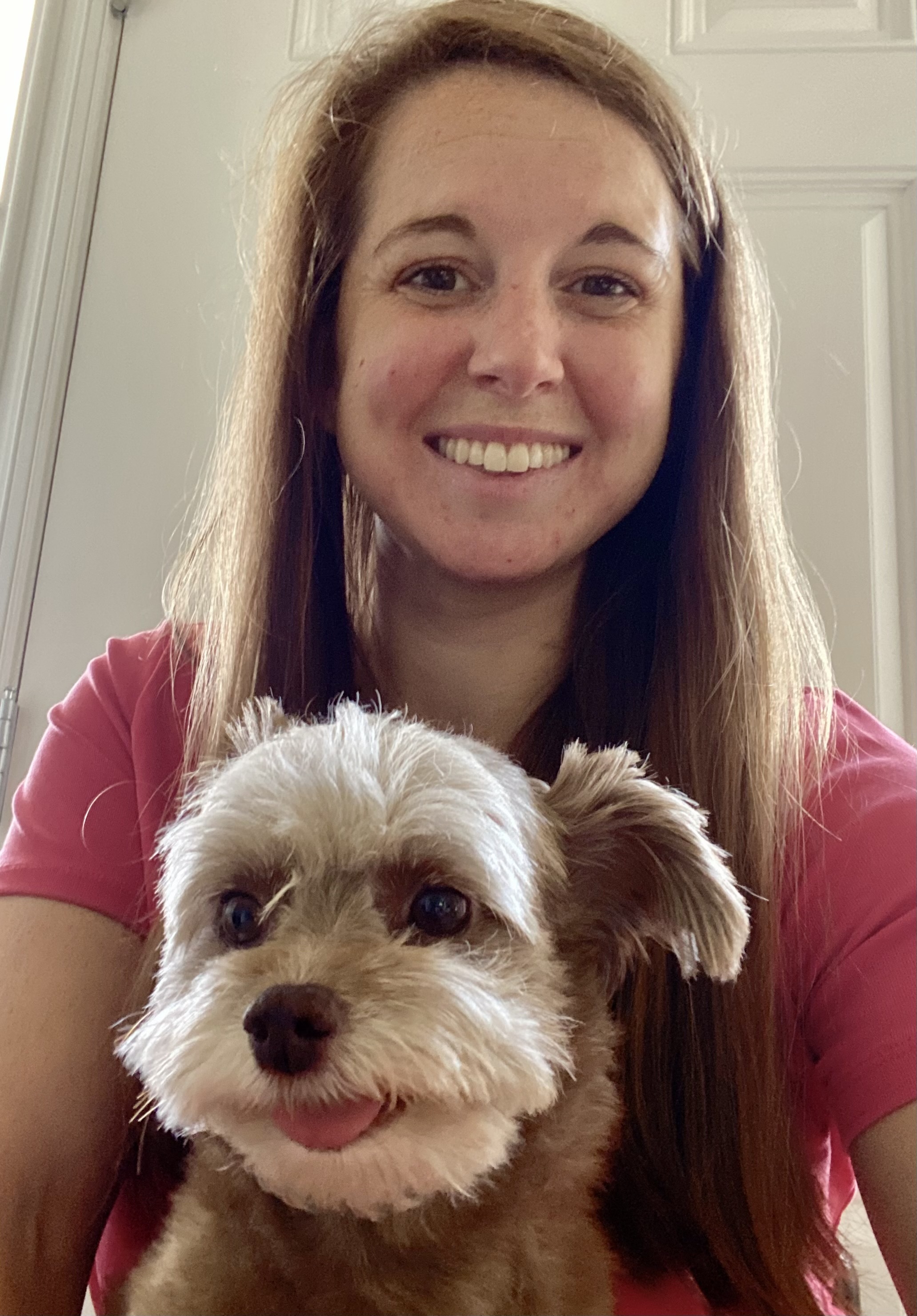 Kristin and her dog taking a selfie