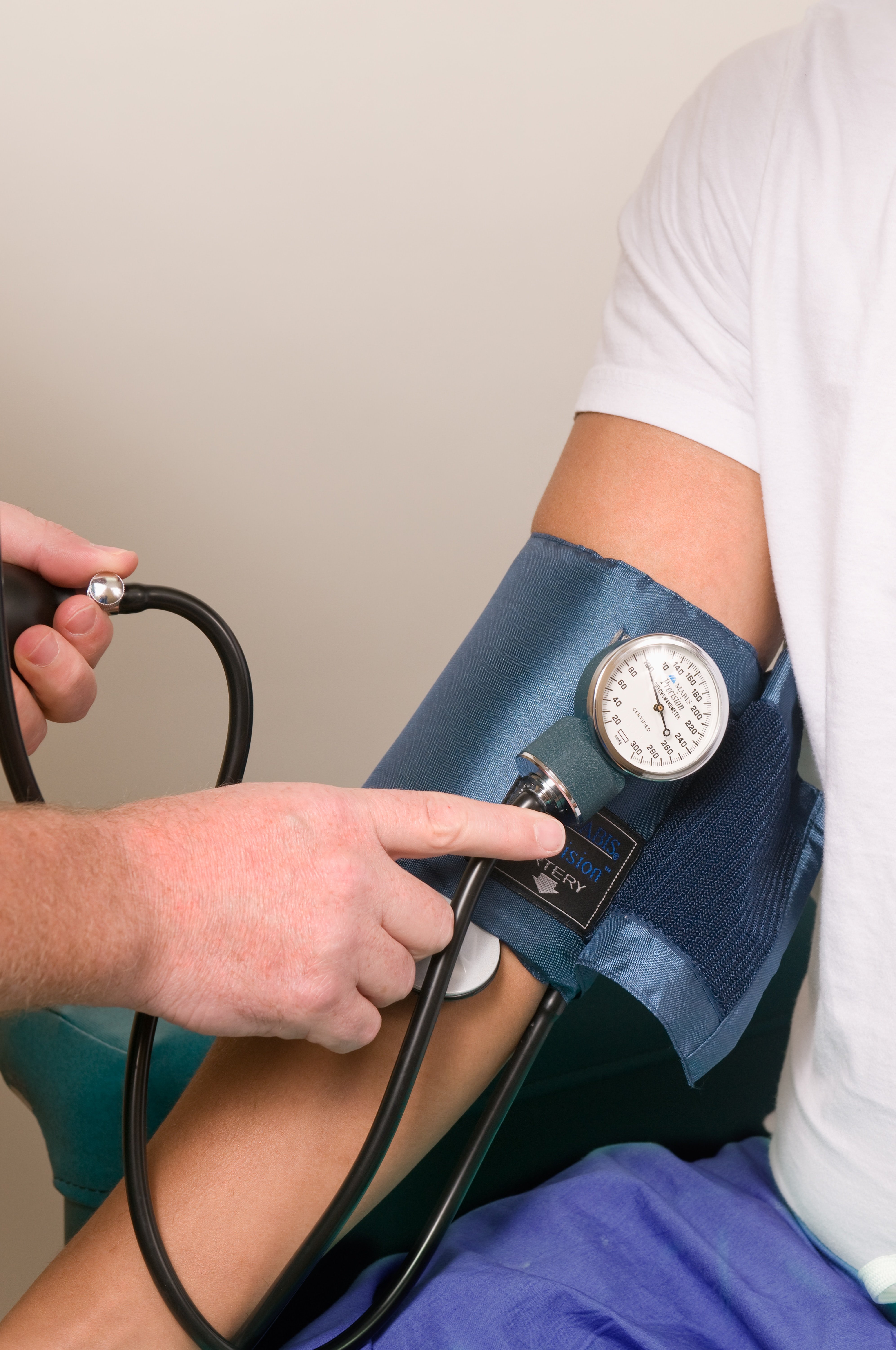 person getting blood pressure taken